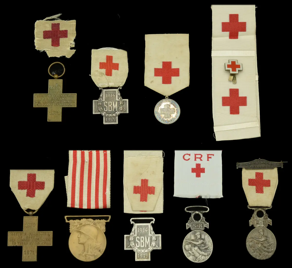 France, Society for the Succour of Military Wounded 1864-66 (2), silver