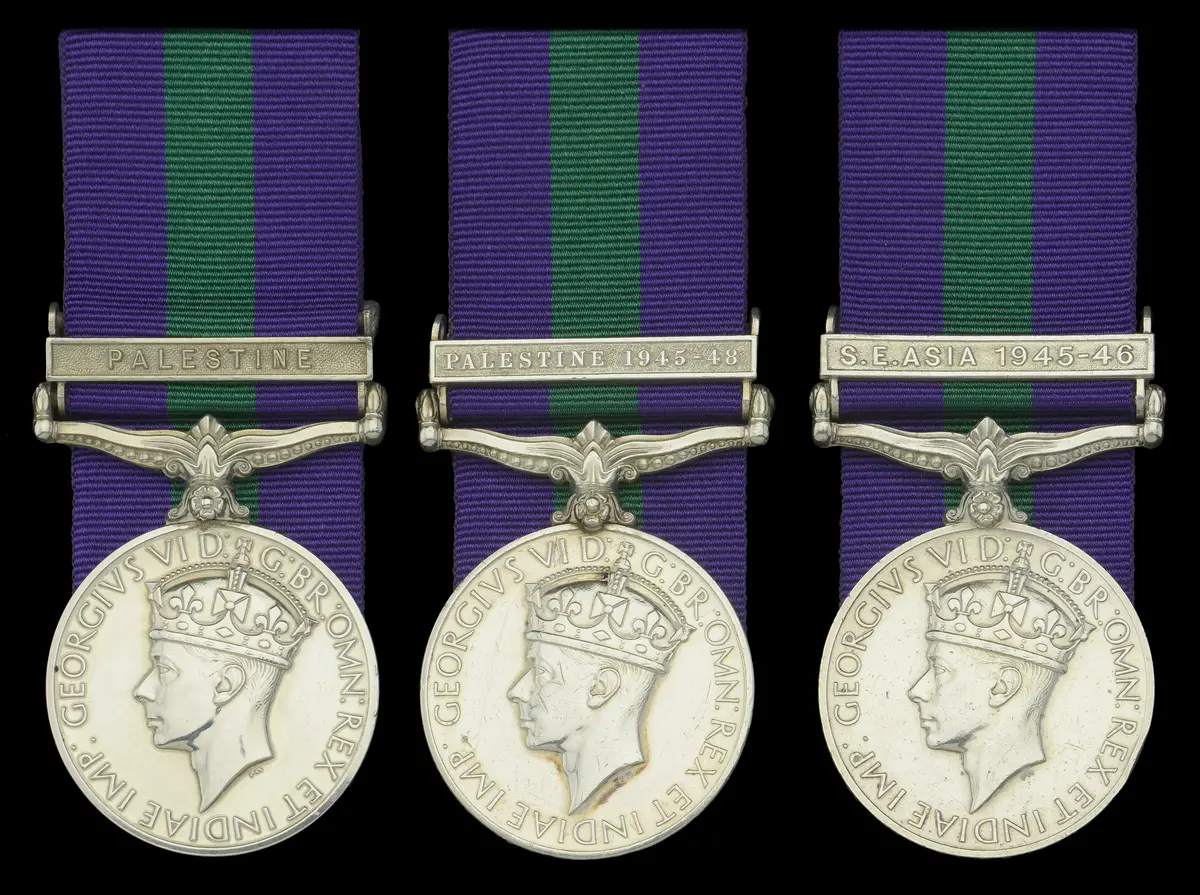 General Service 1918-62, 1 clasp (3), Palestine (512312 L.A.C. R.