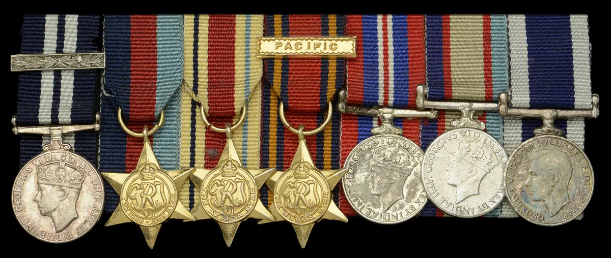 A Second War D.S.M. and Second Award Bar mounted group of seven miniature