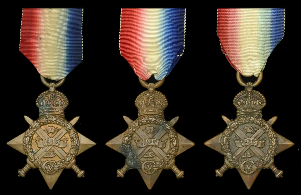 1914 Star (3) (11063 Pte. S. Cadman. 1/R.W. Fus:; 10375 Sjt. H. Evans.
