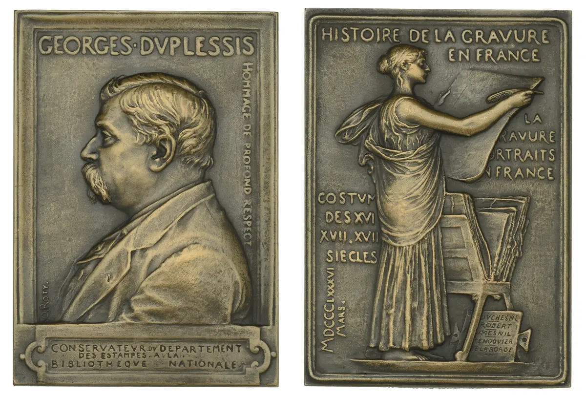 FRANCE, Georges Duplessis, 1886, an Art Nouveau cast bronze plaque
