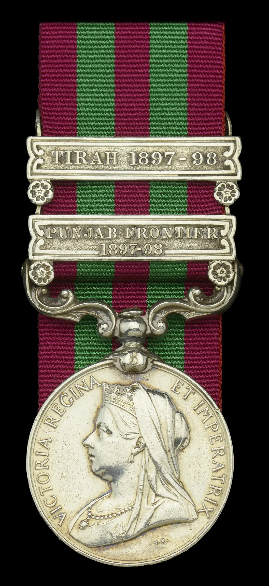 India General Service 1895-1902, 2 clasps, Punjab Frontier 1897-98