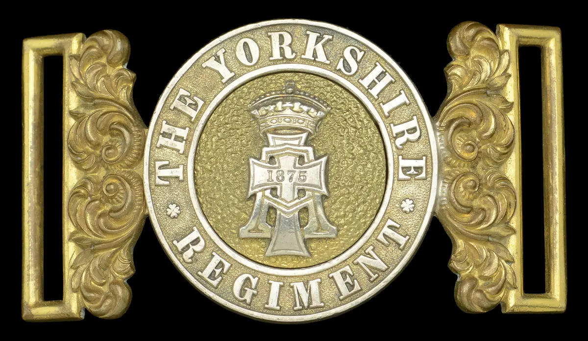 Yorkshire Regiment, Officer’s Waist Belt Clasp. A good silver and