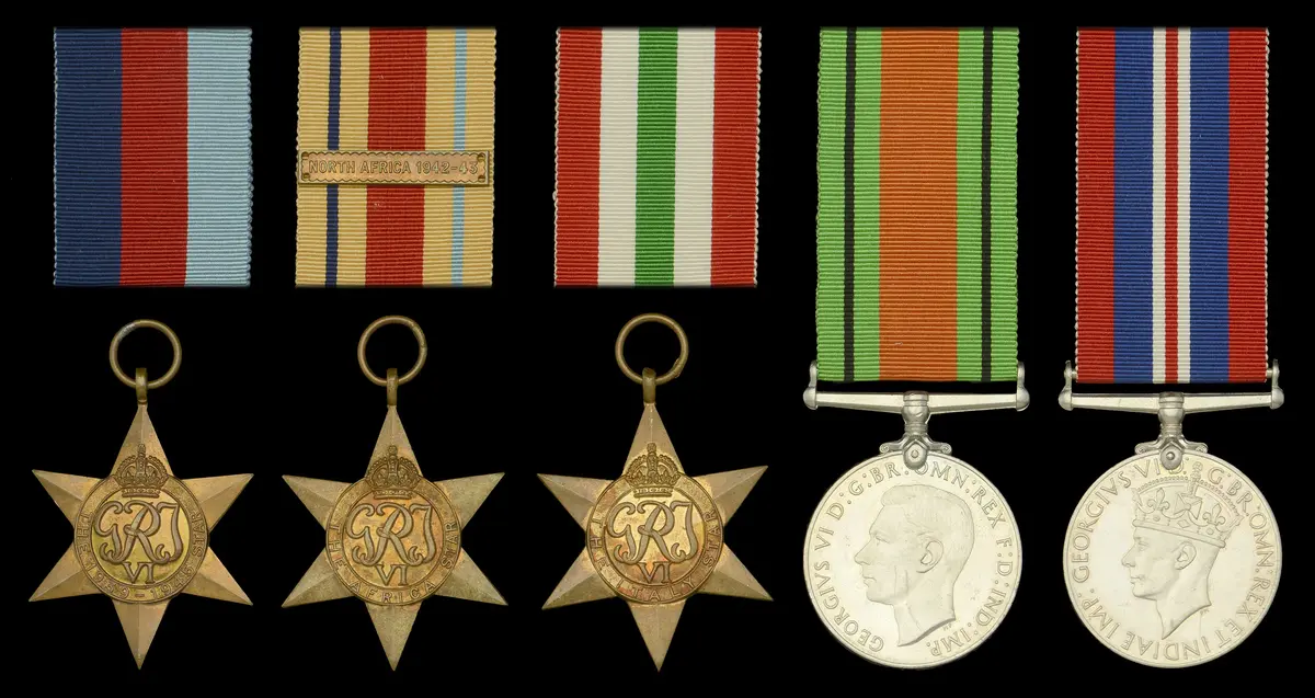 A Second War ‘Goldfish Club’ group of five awarded to B. Deverell