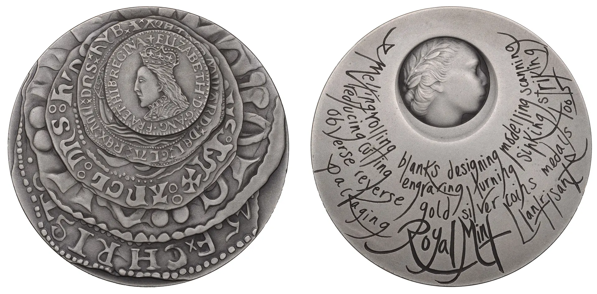 Heritage of the Royal Mint, 2009, a silver medal by Emma Noble for