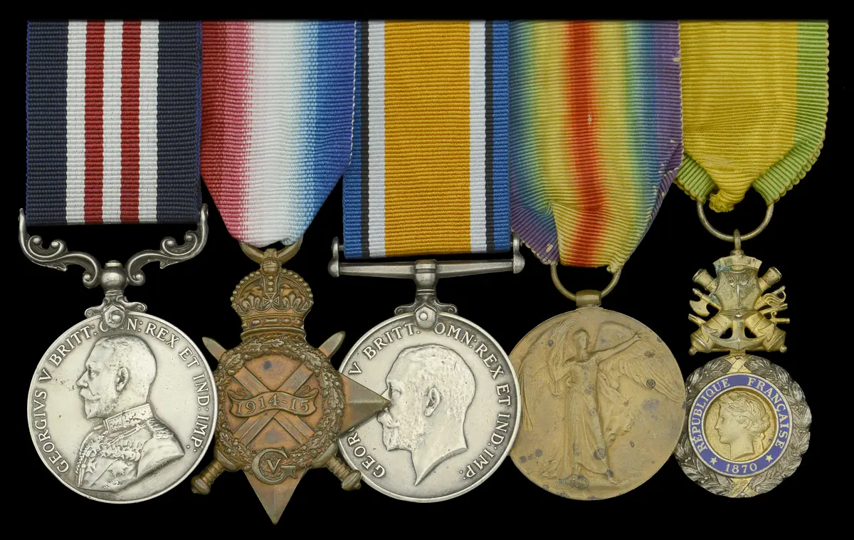 A Great War ‘Western Front’ M.M. group of five awarded to Gunner S.