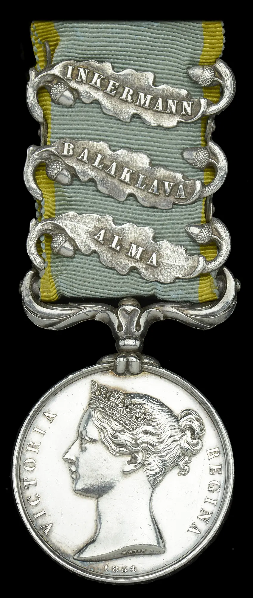 Crimea 1854-56, 3 clasps, Alma, Balaklava, Inkermann (Geo. Minkley.