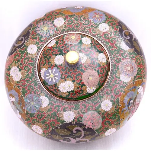 A LARGE JAPANESE CLOISONNÉ KORO AND COVER MEIJI PERIOD, 19TH...