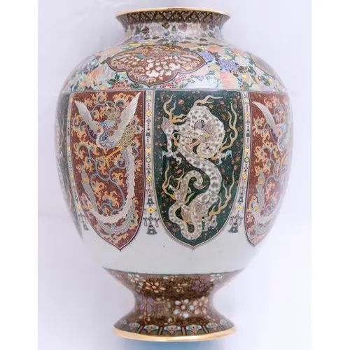A FINE JAPANESE CLOISONNÉ BALUSTER VASE ATTRIBUTED TO HONDA ...
