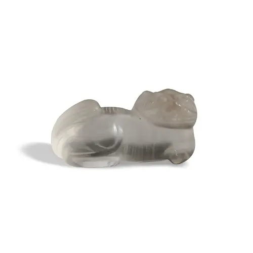 A CARVED ROCK CRYSTAL FIGURE OF A LION QING DYNASTY, 18TH / ...