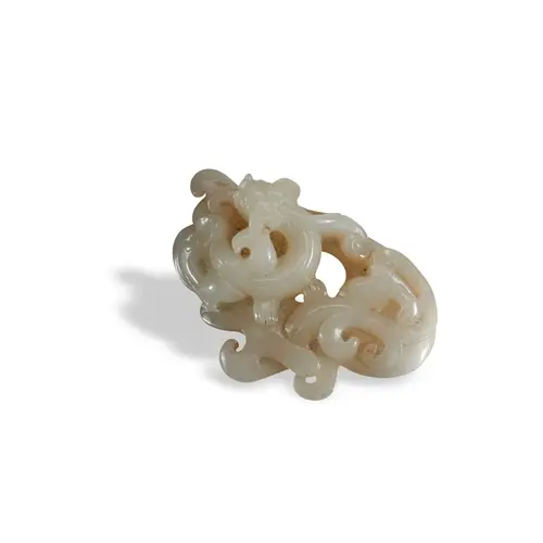 A FINE WHITE JADE 'CHILONG' PENDANT QING DYNASTY, 18TH / 19...