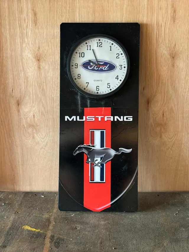 MUSTANG STYLE WALL CLOCK 27" X 12"