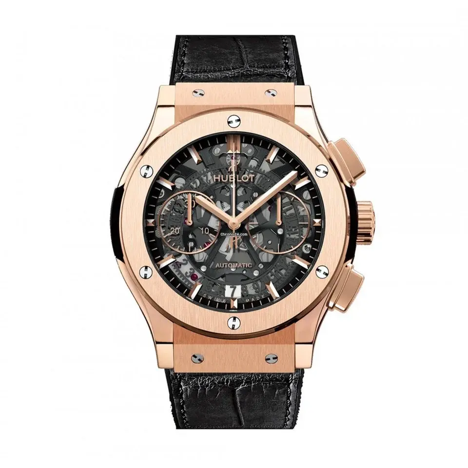 Hublot Classic AeroFusion Chronograph 18K Rose Gold Leather Men's Watch