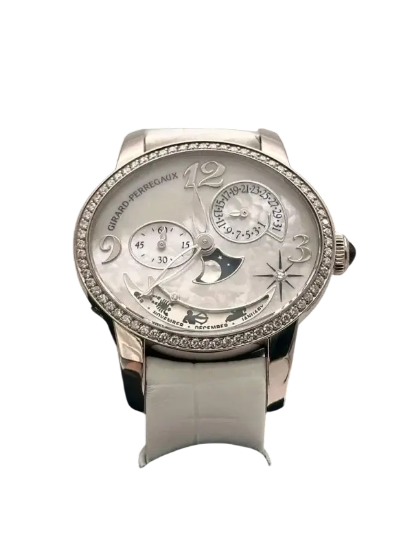 Girard Perregaux Cat`s Eye 18K White Gold & Diamonds Lady's Watch