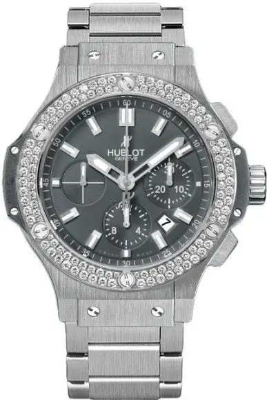 Hublot Big Bang Stainless Steel & Diamonds Earl Gray Men's Watch