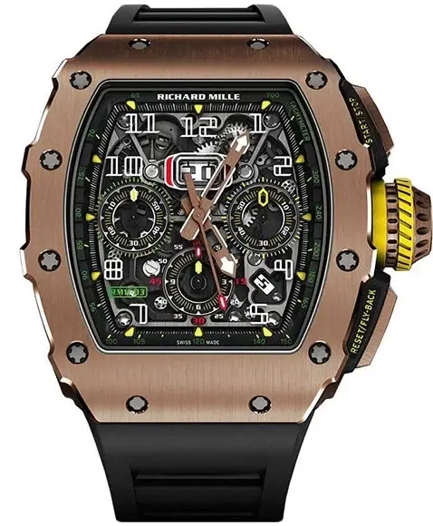 Richard Mille RM011 Flyback Chronograph 18K Rose Gold Men's Watch
