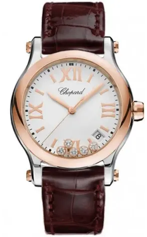 Chopard Happy Sport Stainless Steel & 18K Rose Gold & Diamonds Lady's Watch