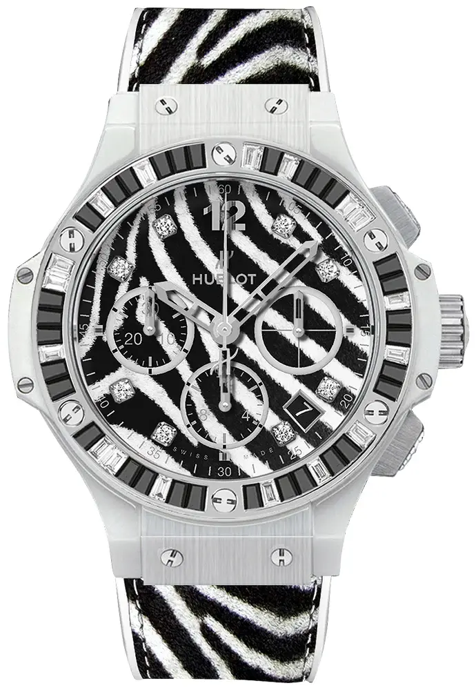 Hublot Big Bang Zebra Stainless Steel & Spinels & Topazes Ladies Watch