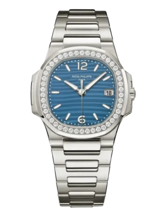 Patek Philippe Nautilus 32 mm 18K White Gold Diamond Bezel Women’s Watch