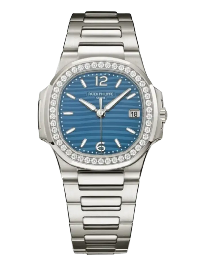 Patek Philippe Nautilus 32 mm 18K White Gold Diamond Bezel Women’s Watch