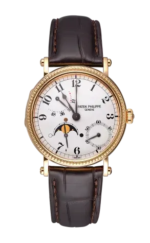 Patek Philippe Calatrava Power Reserve Moonphase 18k Yellow Gold Men's Watch