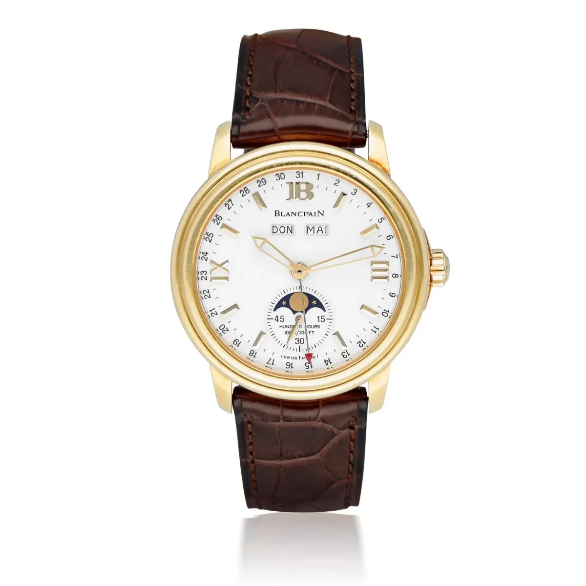 Blancpain Leman Moon Phase 18K Yellow Gold Men's Watch