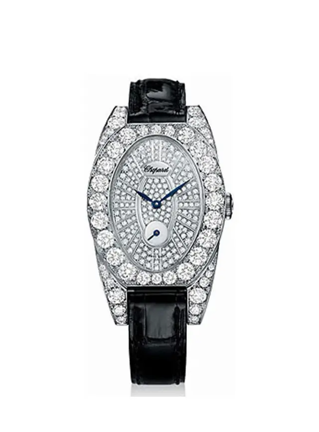 Chopard Classic Cat Eye Small Seconds 18K White Gold & Diamonds Lady's Watch