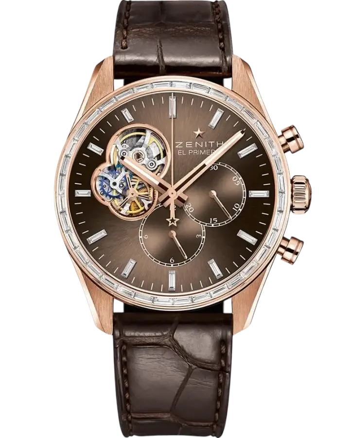 Zenith EL Primero Chronomaster Chronograph 18K Rose Gold & Diamonds Men's Watch