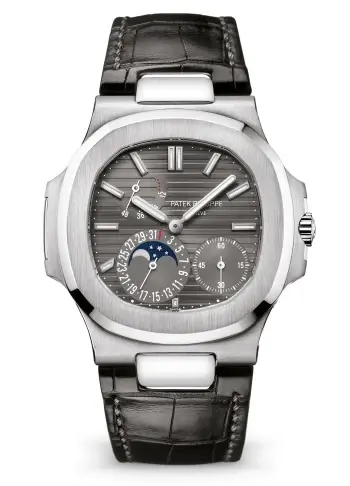 Patek Philippe Nautilus Moon Phase 18K White Gold Men's Watch