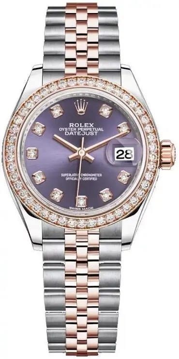 Rolex Datejust Stainless Steel & 18K Rose Gold & Diamonds Lady's Watch
