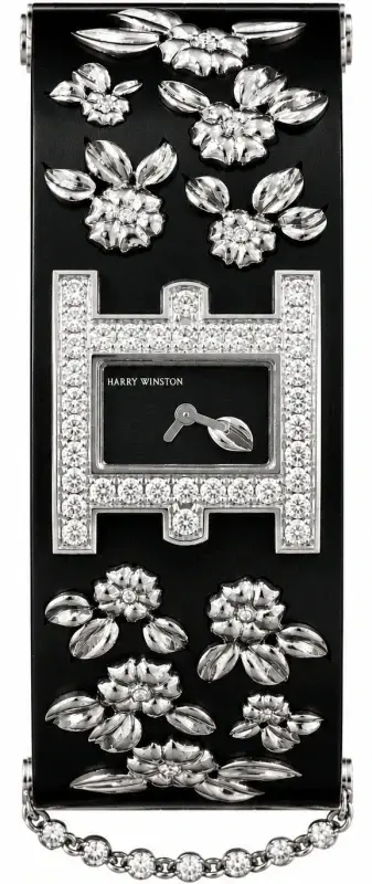 Harry Winston Avenue Ebony 18K White Gold Lady's Watch