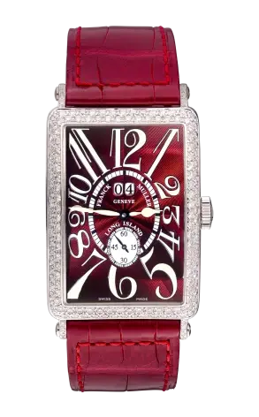 Franck Muller Long Island Big Date 18K White Gold & Diamonds Ladies Watch
