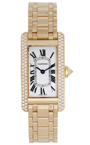 Cartier Tank Américaine 18K Yellow Gold & Diamonds Lady's Watch