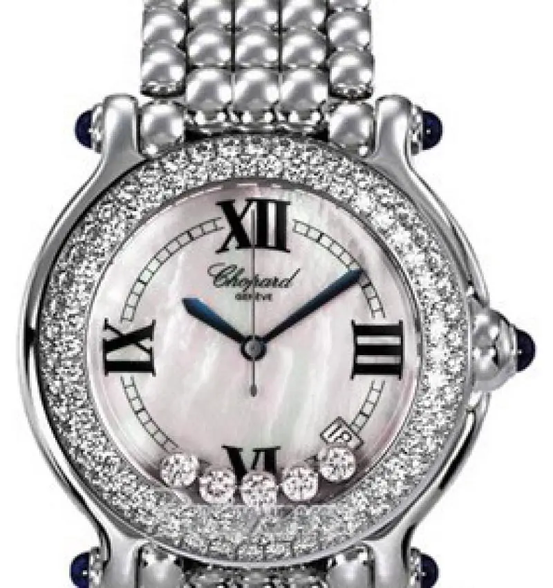 Chopard Happy Sport Stainless Steel & Diamonds & Sapphire Lady's Watch