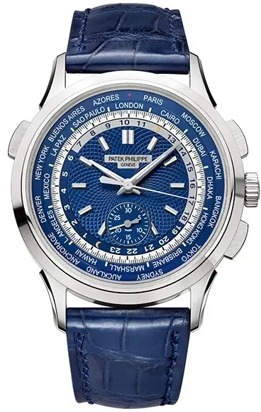 Patek Philippe World Time Chronograph 18K White Gold Men's Watch
