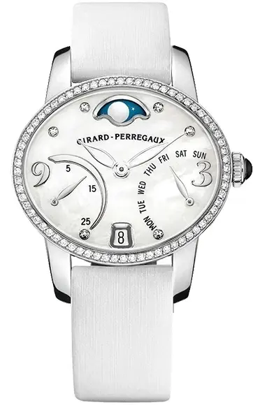 Girard Perregaux Cat`s Eye Bi-Retro 18K White Gold & Diamonds Lady's Watch