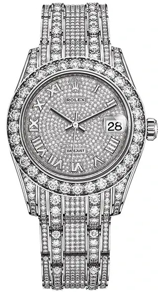 Rolex Datejust 18K White Gold & Diamonds Lady's Watch