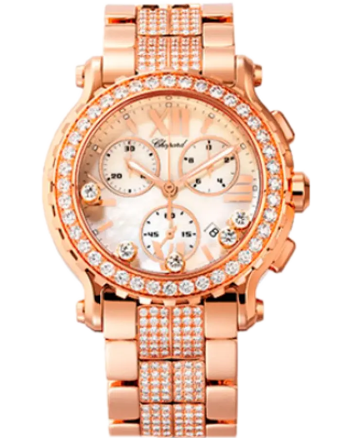 Chopard Happy Sport 18K Rose Gold & Diamonds Ladies Watch
