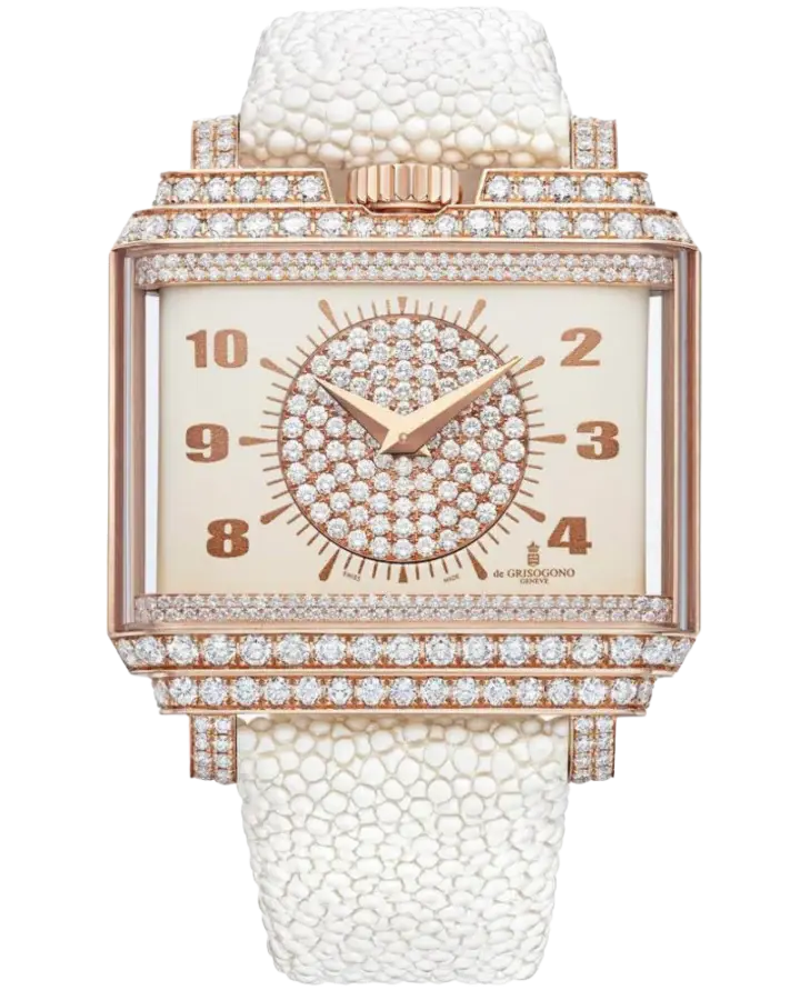 De Grisogono New Retro 18K Rose Gold & Diamonds Ladies Watch