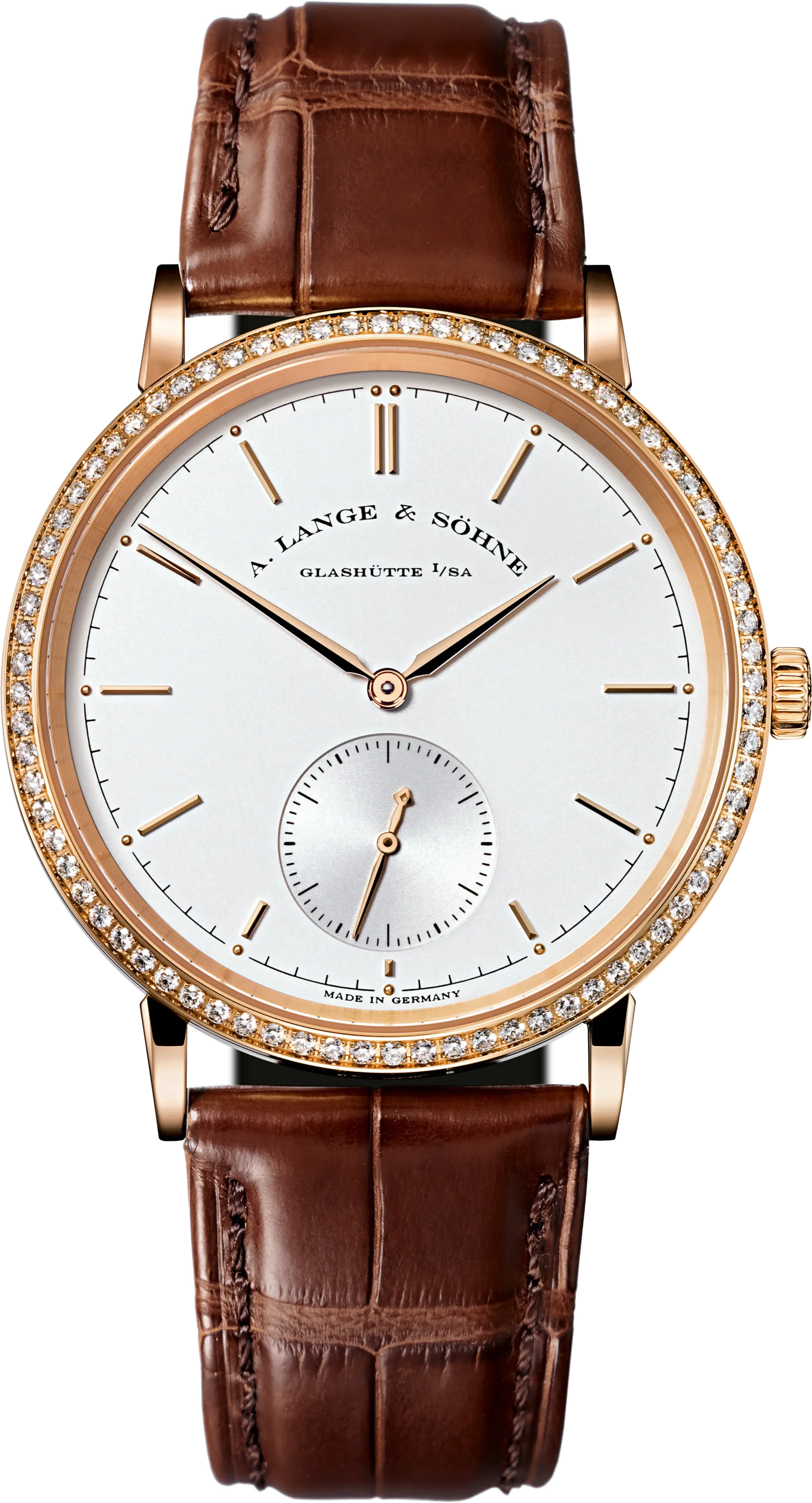 A. Lange & Söhne Saxonia Automatic 18K Rose Gold Diamond-Set Lady’s Watch