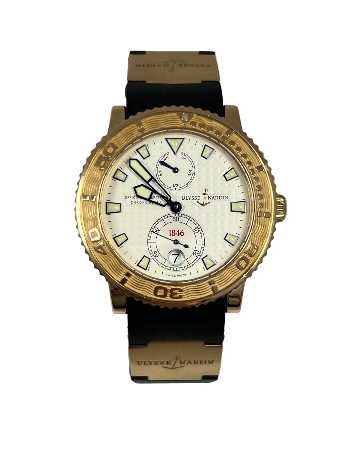 Ulysse Nardin Marine Diver Chronometer 18K Rose Gold Mens Watch