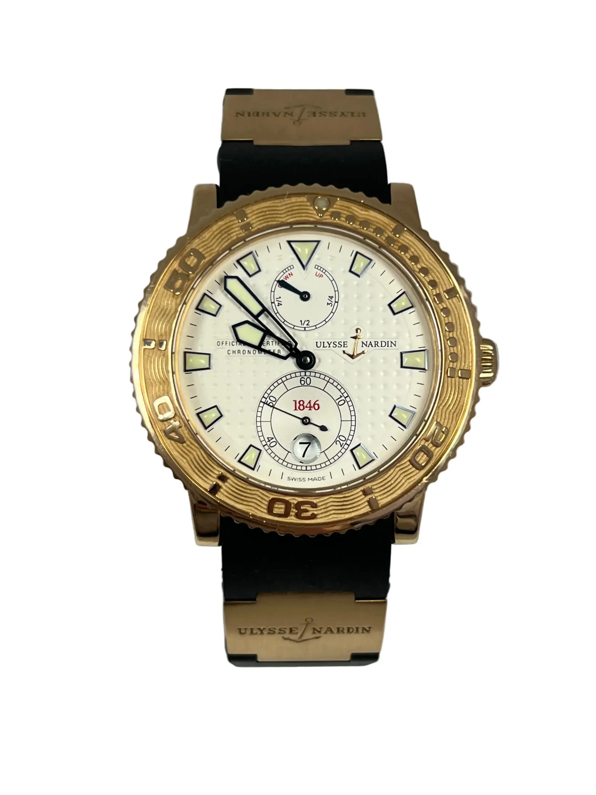 Ulysse Nardin Marine Diver Chronometer 18K Rose Gold Mens Watch