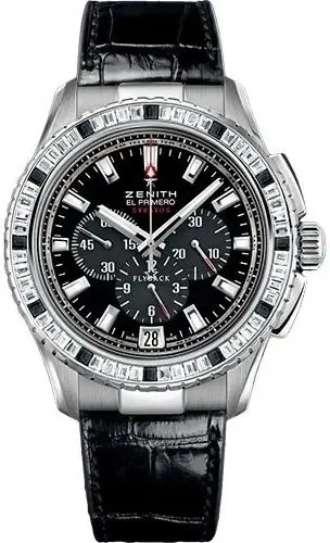 Zenith Chronomaster Stratos Flyback 18K White Gold & Diamonds Men's Watch