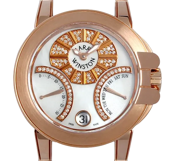 Harry Winston Ocean Biretro 18K Rose Gold Ladies Watch