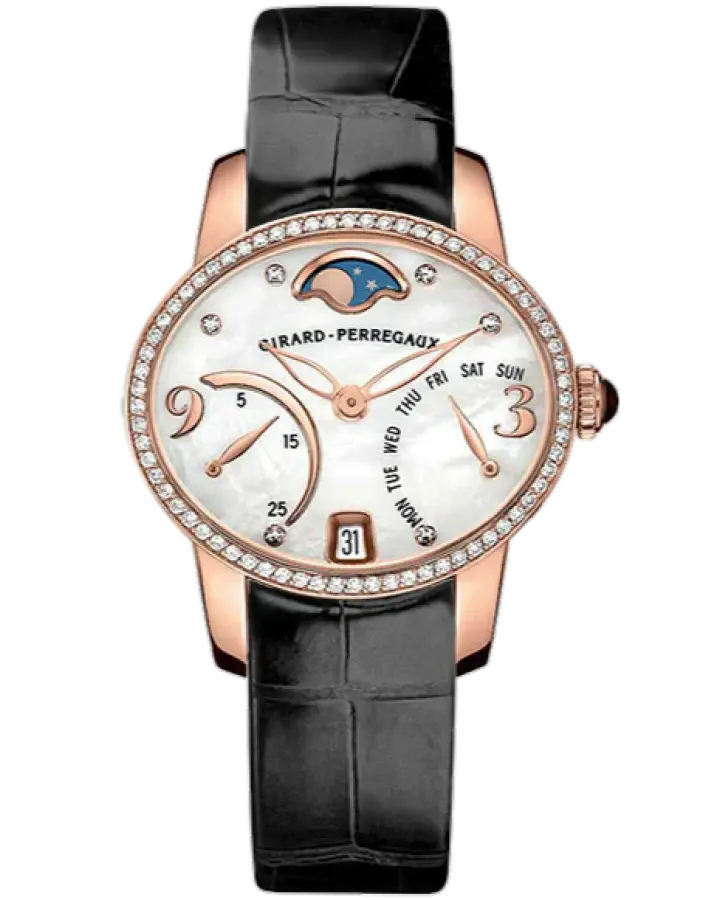 Girard Perregaux Cats Eye Bi-Retro 18K Rose Gold & Diamonds Ladies Watch