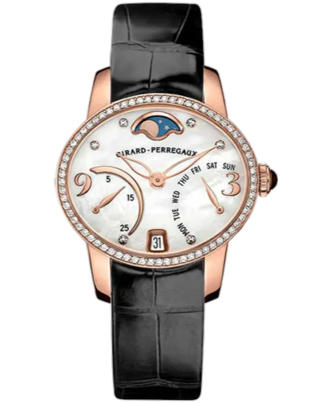 Girard Perregaux Cats Eye Bi-Retro 18K Rose Gold & Diamonds Ladies Watch