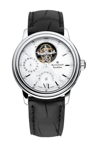 Blancpain Leman Tourbillon Power Reserve 18K White Gold Mens Watch