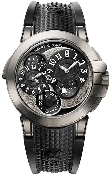 Harry Winston Ocean Collection Dual Time Monochrome Zalium Men's Watch