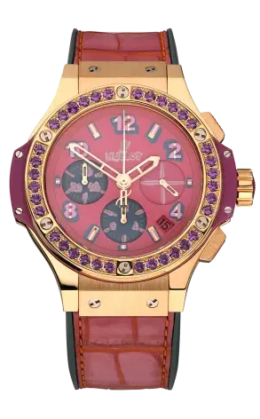 Hublot Big Bang Pop Art Chronograph 18K Yellow Gold & Amethysts Lady's Watch