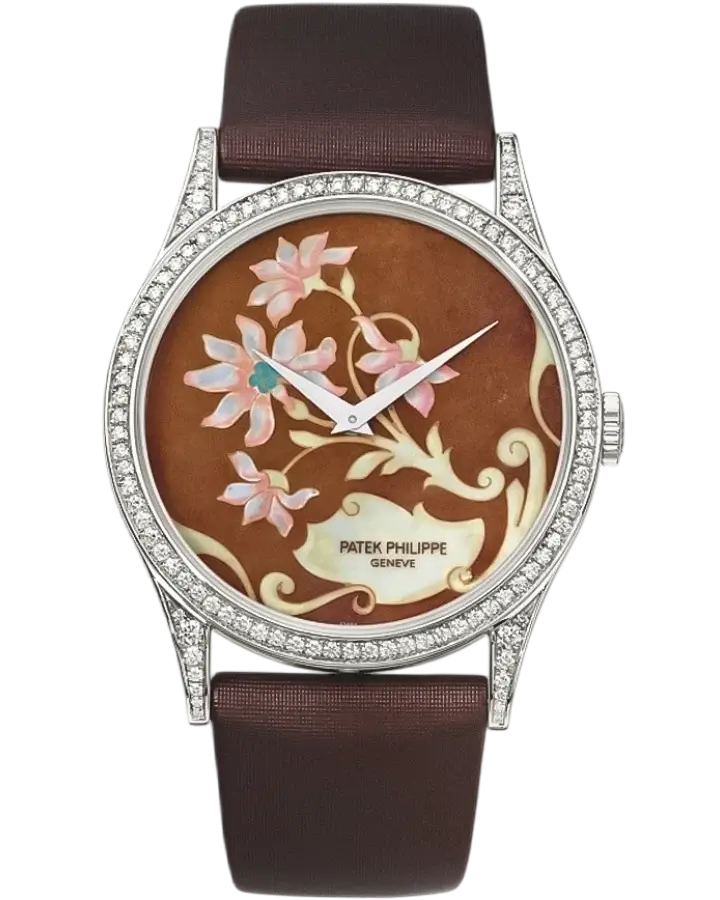 Patek Philippe Calatrava Floral Arabesques Platinum Women’s Watch